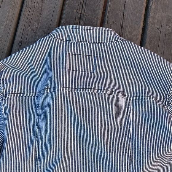 BANANA REPUBLIC Striped Railroad Moto Jacket - Picture 8 of 8
